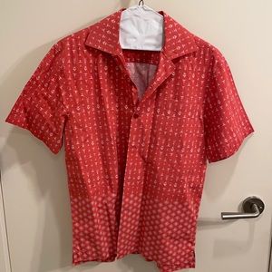 Mr. P brand shirt red buttondown short sleeved